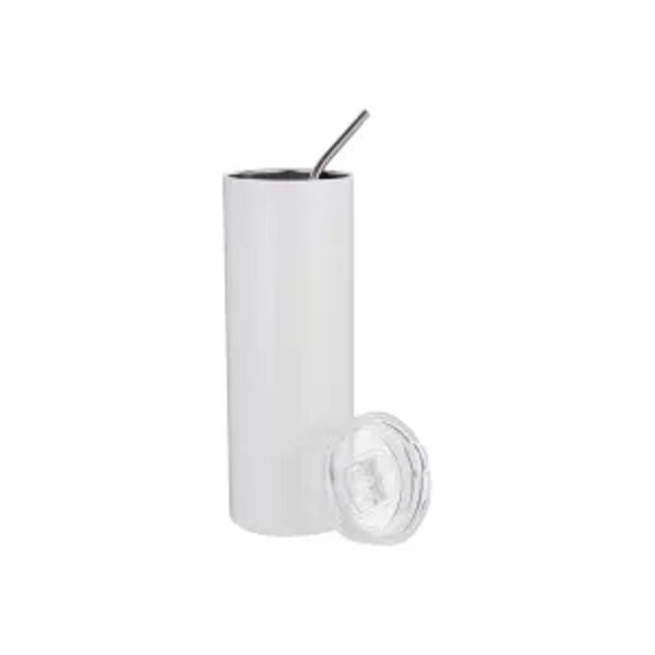 Stainless Steel Skinny Tumbler with Straw and Lid Thumbnail